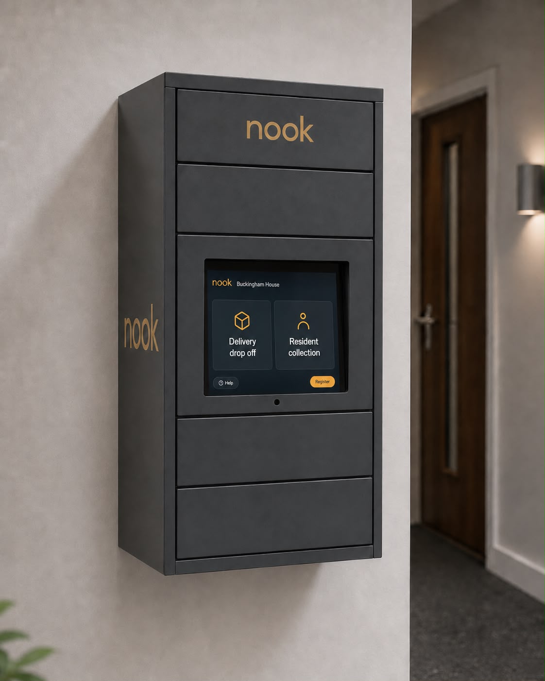 nook N4 wall-mounted parcel locker unit