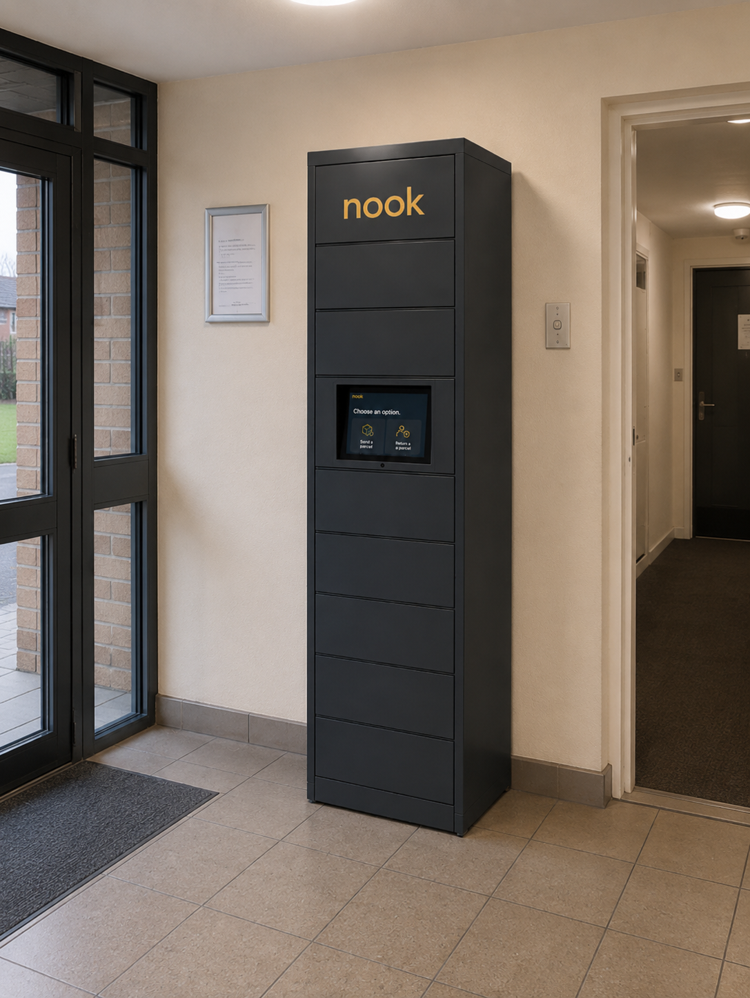 nook N8 parcel locker slim tower unit